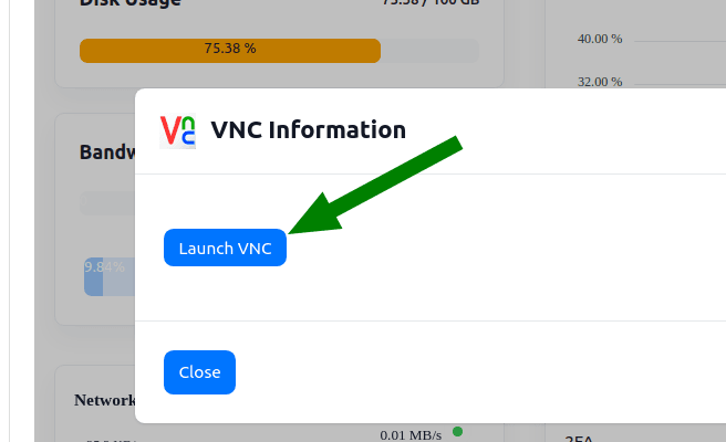 Confirmar acesso VNC